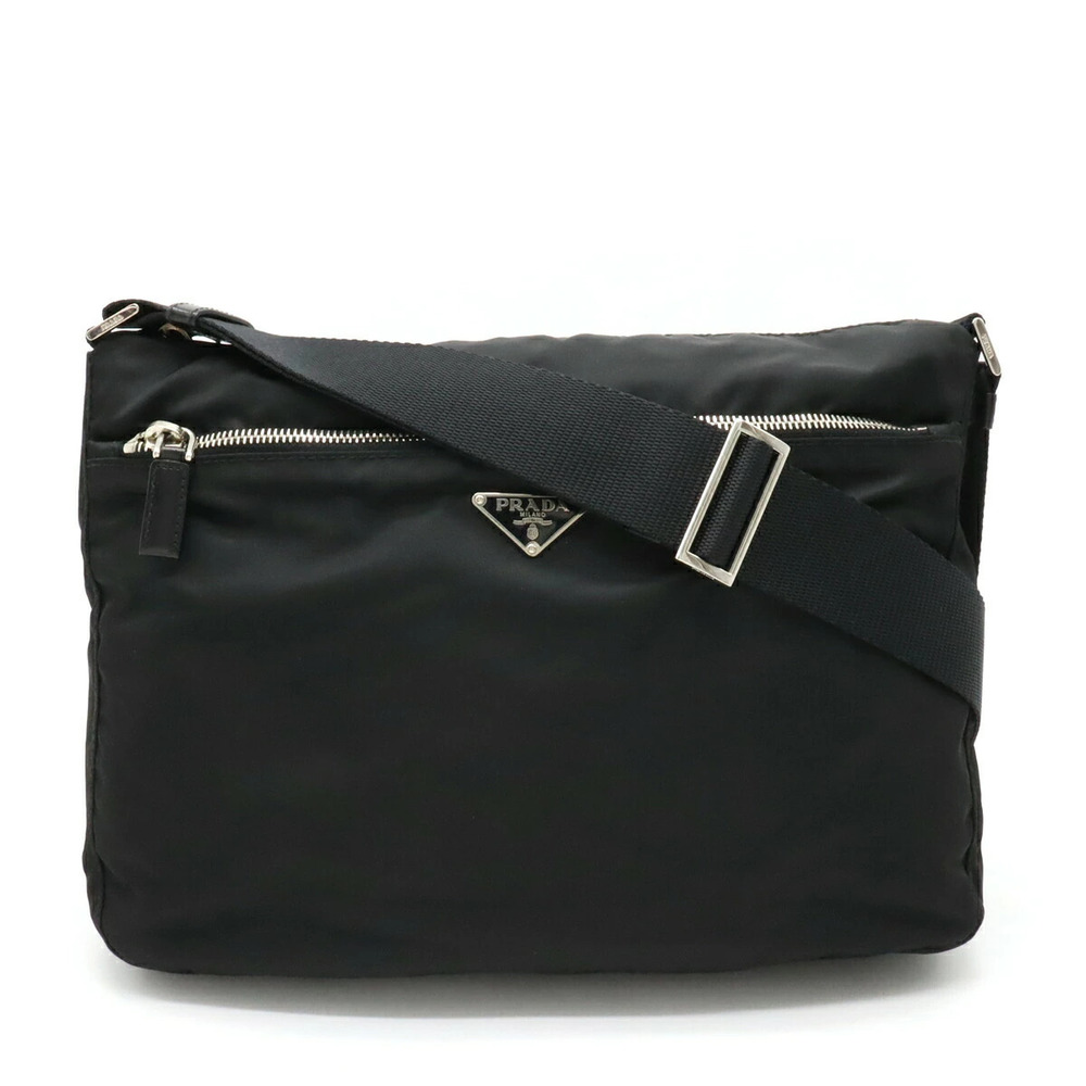 Prada VELA SPORT Crossbody Bag Leather NERO Black